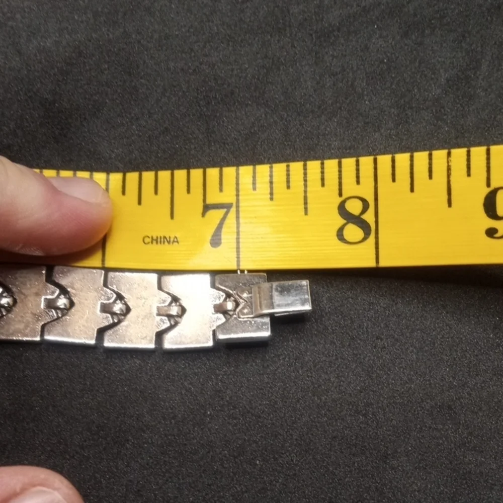 Trifari Silver Geometric Heavy Bracelet